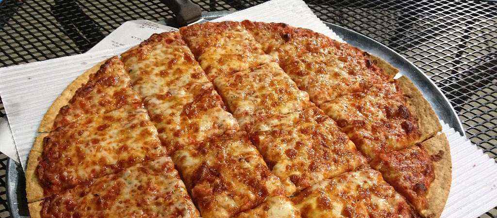 Thin crust pizza.